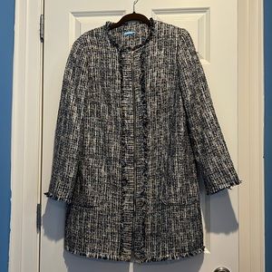 J. McLaughlin. Walden jacket. Dark blue and tan. Size medium. Nearly new.